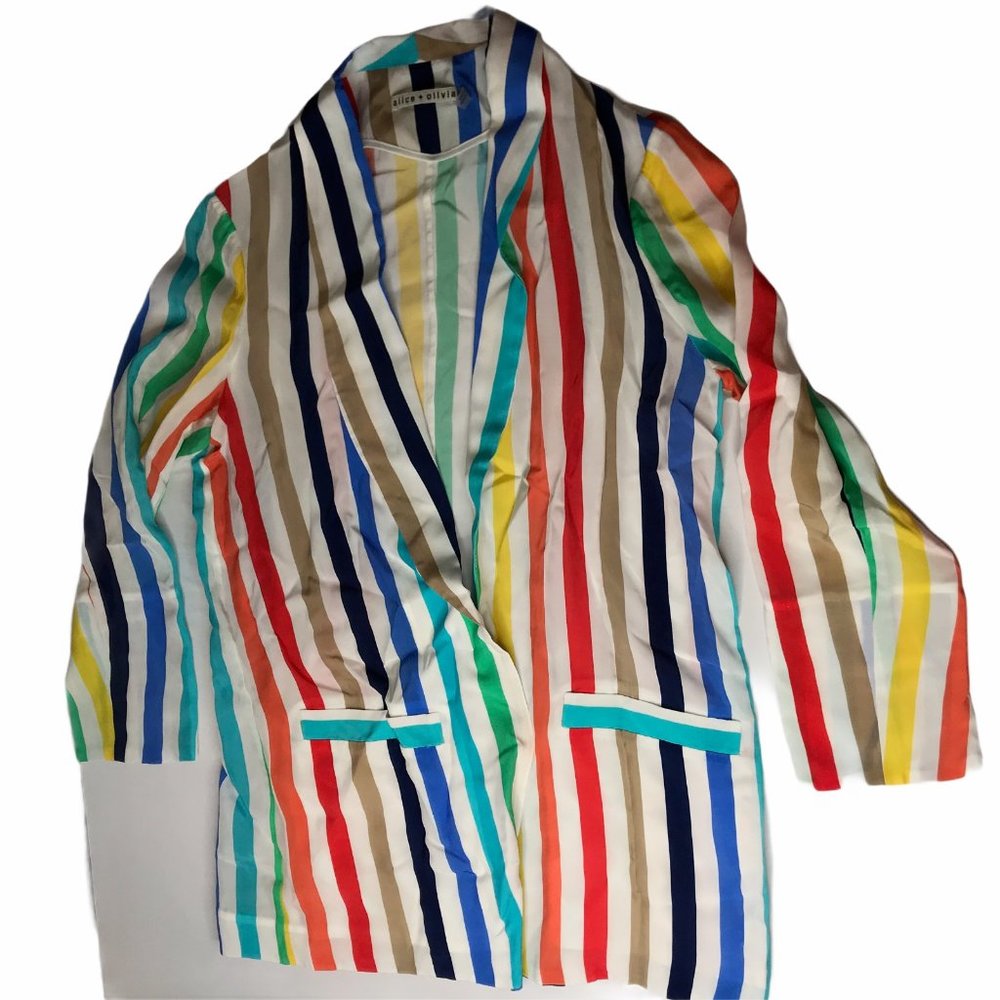Alice + Olivia Rainbow Stripe Women's Small S